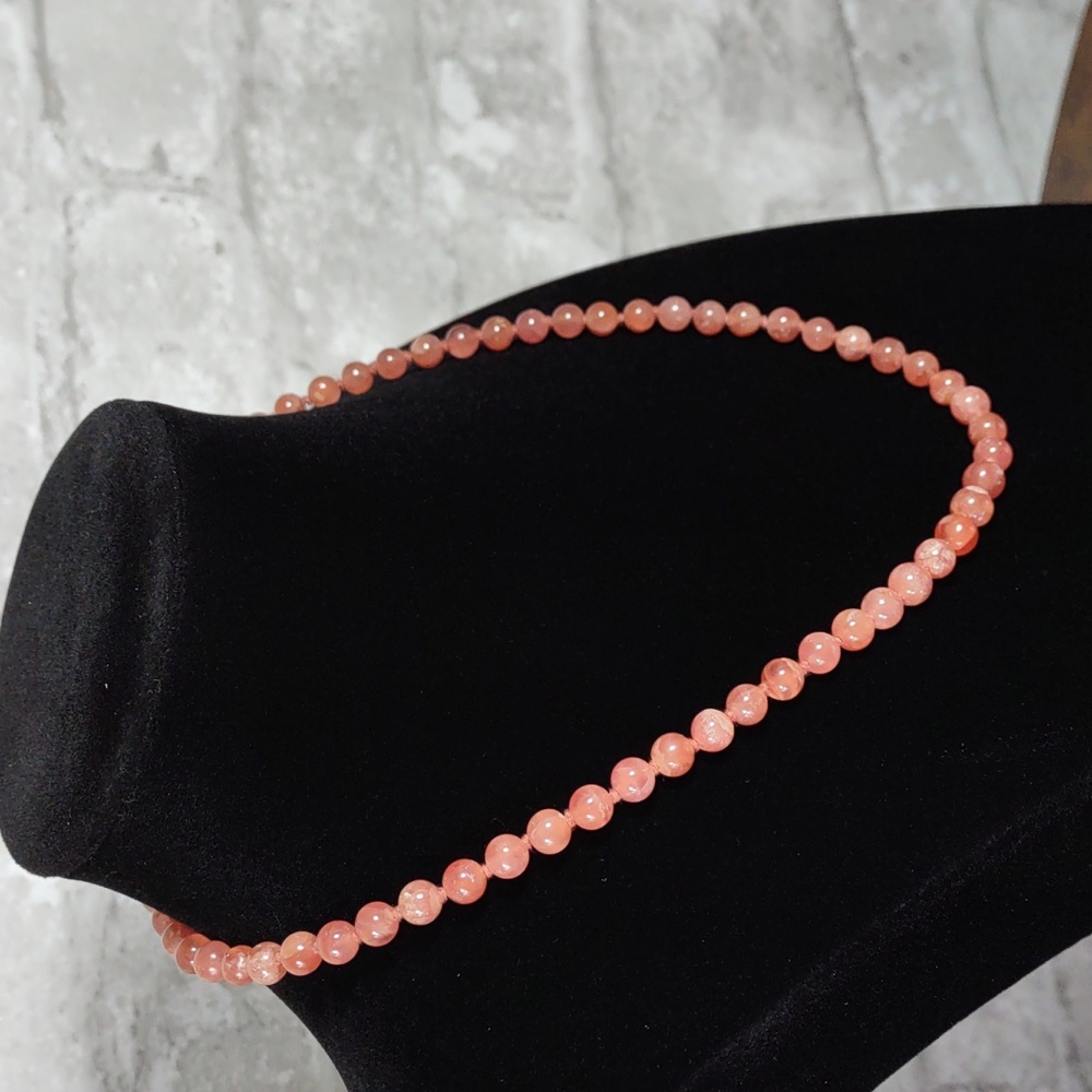 Vintage Rhodochrosite Necklace - Picture 2 of 10